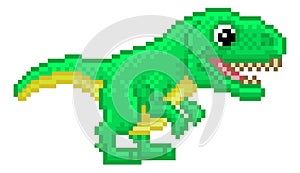 T Rex Pixel Art Dinosaur Video Game Cartoon