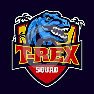 T-rex Team Mascot Logo Illustration