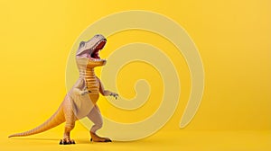 T-rex toy set against a backdrop, transporting viewers to the prehistoric world of dinosaurs.