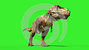 T Rex Tyrannosaur Feathered Run Down Loop Jurassic World Dinosaurs Green Screen