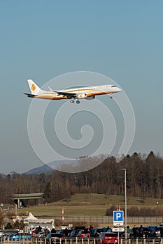 T7-SBH Falcon Aviation Services Embraer Lineage 1000 jet in Zurich in Switzerland