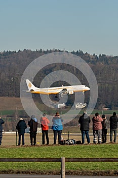 T7-SBH Falcon Aviation Services Embraer Lineage 1000 jet in Zurich in Switzerland