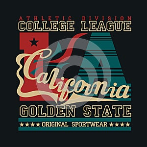 T-shir LA California, original sport, college sport, vintage T-s