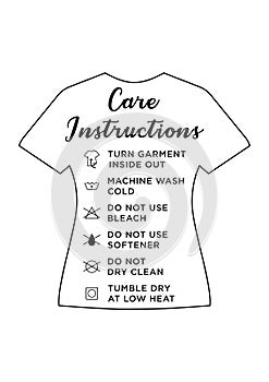 T-Shirt Care Instructions Card Template photo