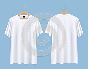 T-shirt with clothes hanger mockup front and back illustration