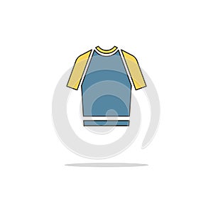 T-shirt color thin line icon.Vector illustration