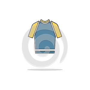 T-shirt color thin line icon.Vector illustration