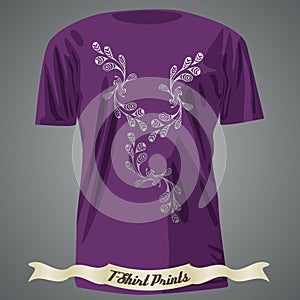 T-shirt design with abstract ornate unusual illustration