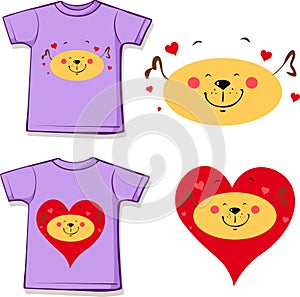 T shirt Design - Dog in Love Printed Design