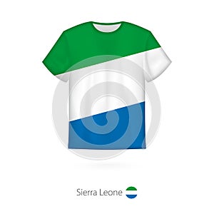 T-shirt design with flag of Sierra Leone photo