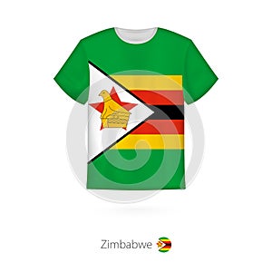 T-shirt design with flag of Zimbabwe