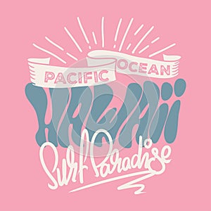 T-shirt design of Hawaii vector illustration