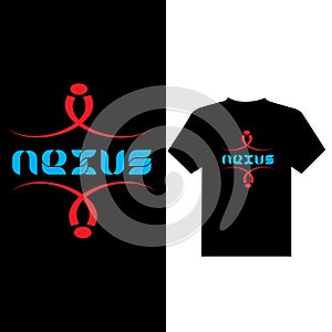 T-shirt design ,NEXUS letter with creative design shape,N E X U S creative style,letter with shape style