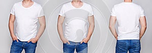 T-shirt design - young man in blank white tshirt front