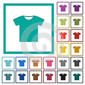T-shirt flat color icons with quadrant frames photo