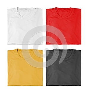 Four t-shirts folded photo