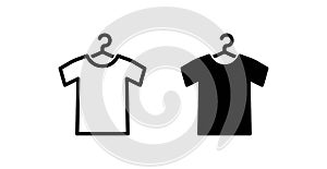 T-shirt hanger icon,  line color vector illustration