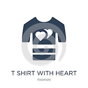 t shirt with heart icon in trendy design style. t shirt with heart icon isolated on white background. t shirt with heart vector