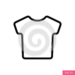 T-shirt icon in line style design for website design, app, UI, isolated on white background. Editable stroke.