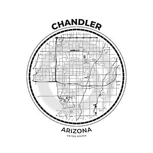T-shirt map badge of Chandler, Arizona photo