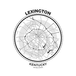 T-shirt map badge of Lexington, Kentucky photo