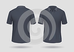 T-shirt mockup black color front and back illustrations