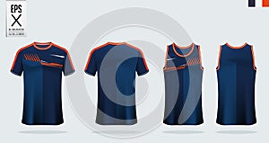 T-shirt mockup, sport shirt template design for soccer jersey, football kit. Tank top for basketball jersey and running singlet.