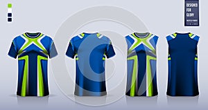 T-shirt mockup or sport shirt template design for soccer jersey or football kit. Tank top for basketball jersey or running singlet