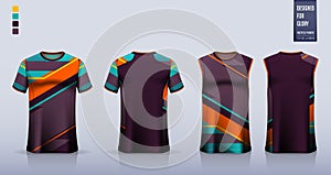 T-shirt mockup, sport shirt template design for soccer jersey, football kit. Tank top for basketball jersey. Vector