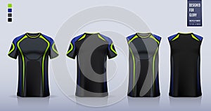 T-shirt mockup, sport shirt template design for soccer jersey, football kit. Tank top for basketball jersey. Vector