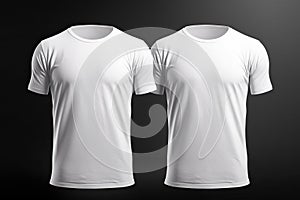 T-shirt mockup. White blank t-shirt front views- Generative AI