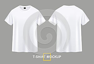T-shirt mockup white color front and back illustrations