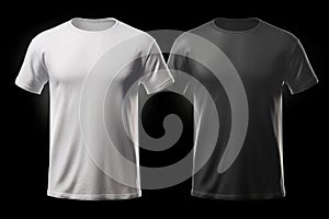T-shirt mockup. White and gray blank t-shirt front view - Generative AI