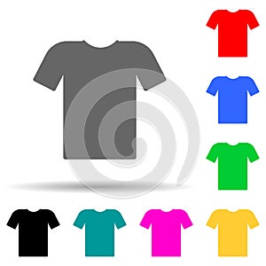 T-shirt multi color style icon. Simple thin line, outline vector of web icons for ui and ux, website or mobile application
