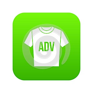 T-shirt with print ADV icon digital green