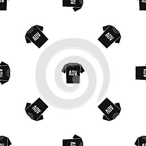 T-shirt with print ADV pattern seamless black