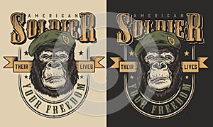 T-shirt print with gorilla concept