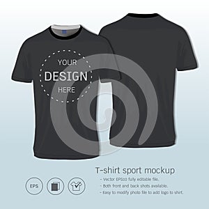 T-shirt sport design for football club, Front and back view soccer jersey uniform