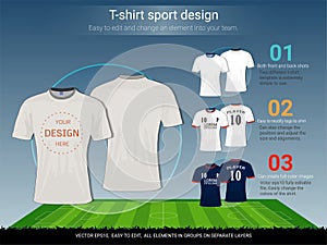 T-shirt sport design template for football club or all sportswear.