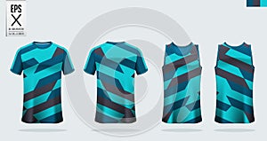 T-shirt sport mockup template design for soccer jersey, football kit and tank top for basketball jersey.