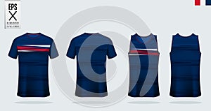 T-shirt sport mockup template design for soccer jersey, football kit and tank top for basketball jersey.