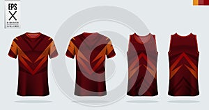 T-shirt sport mockup template design for soccer jersey, football kit and tank top for basketball jersey.