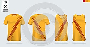 T-shirt sport mockup template design for soccer jersey, football kit and tank top for basketball jersey.