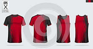 T-shirt sport mockup template design for soccer jersey, football kit and tank top for basketball jersey.