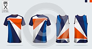 T-shirt sport mockup template design for soccer jersey, football kit and tank top for basketball jersey.