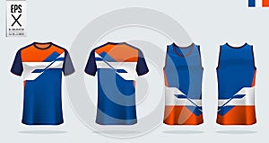 T-shirt sport mockup template design for soccer jersey, football kit and tank top for basketball jersey.