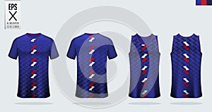 T-shirt sport mockup template design for soccer jersey, football kit and tank top for basketball jersey.