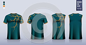 T-shirt sport mockup template design for soccer jersey, football kit and tank top for basketball jersey.