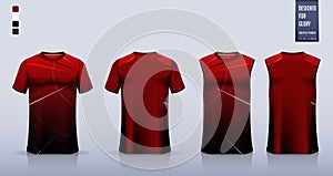 T-shirt sport mockup template design for soccer jersey, football kit and tank top for basketball jersey.