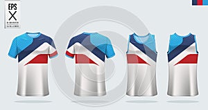 T-shirt sport mockup template design for soccer jersey, football kit, tank top for basketball jersey and running singlet.